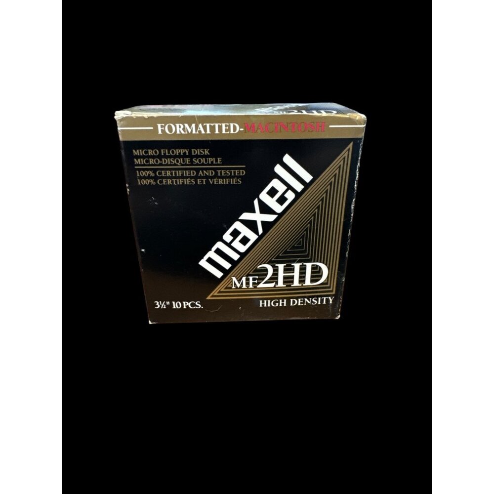 Maxell MF 2HD Formatted Macintosh Micro Floppy Disks 3.5" 10 Pcs High Density